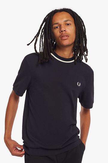 Navy Fred Perry M7 Men's T Shirts | PH 1722PJJQ